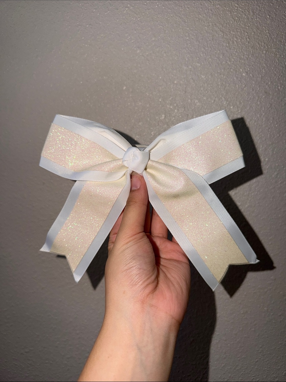 Sparkle Cream Hair Bow – Kids Accessories